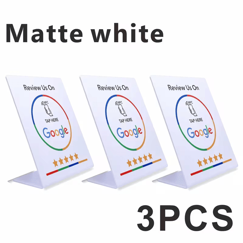 Plastic L Shaped — Google Reviews (3 Stand)