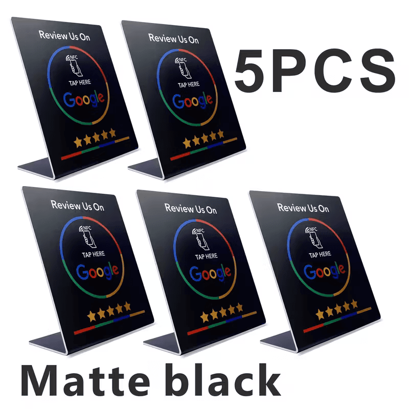Plastic L Shaped — Google Reviews (5 Stand)