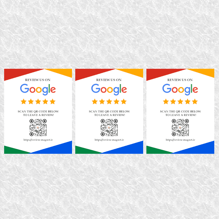 Laminated A4 Sign — Google Reviews (3 Sign)